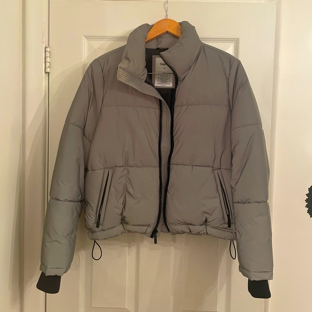 Reflective cropped puffer jacket - Picture 5 of 7